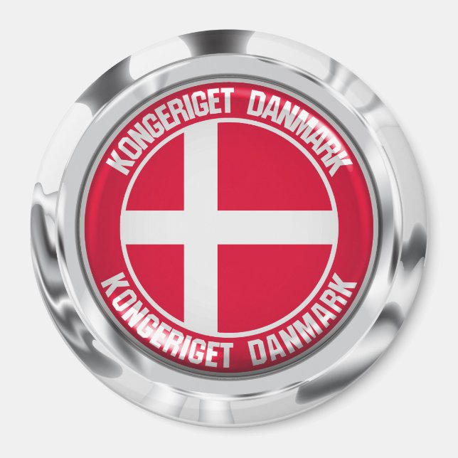 Denmark Round Emblem Magnet (Front)