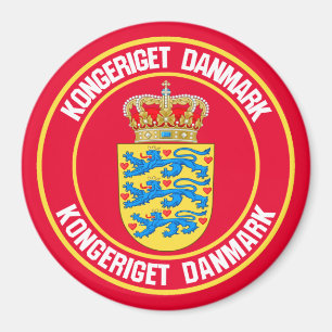 Denmark Round Emblem Magnet