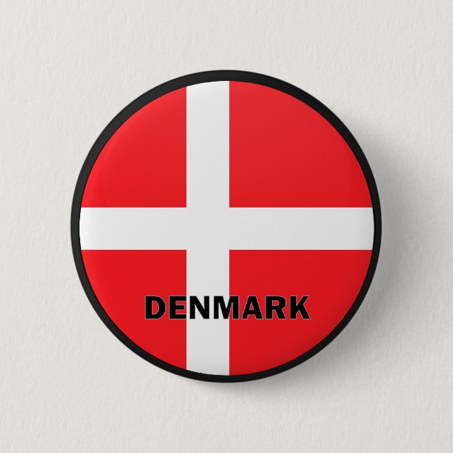 Denmark Roundel quality Flag 2 Inch Round Button (Front)