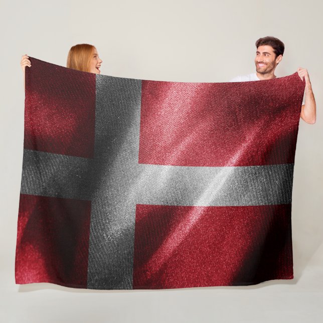 Denmark silk flag fleece blanket (In Situ)