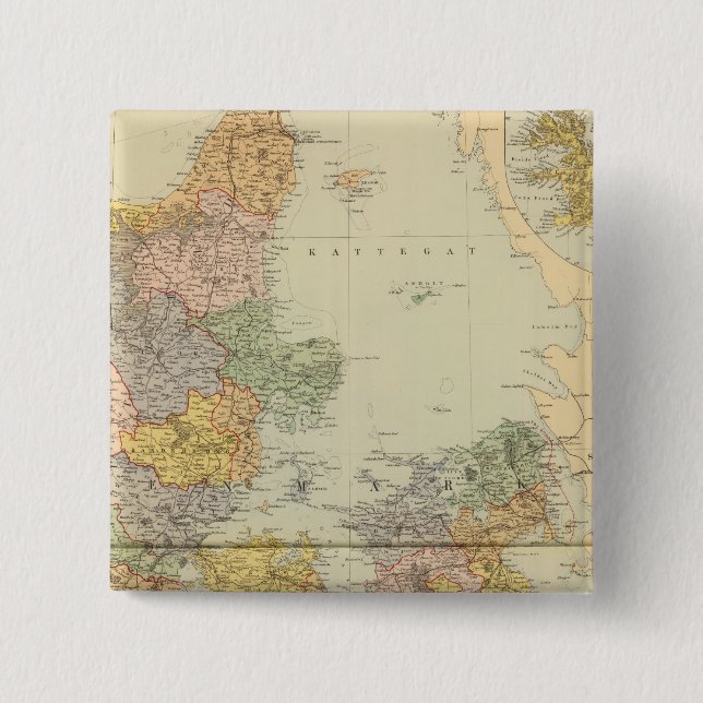 Denmark, Sleswig, Holstein 2 Inch Square Button (Front)