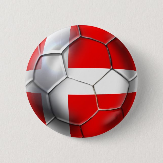 Denmark Soccer 2 Inch Round Button (Front)
