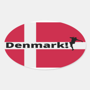 Denmark soccer oval sticker