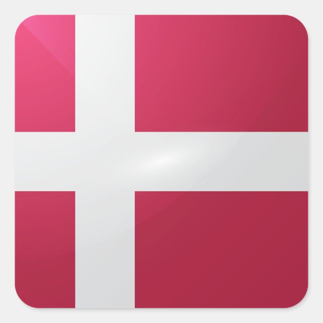 Denmark square glossy flag sticker (Front)