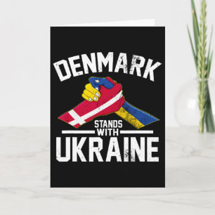 Denmark Stands With Ukraine Ukrainian Danish Flag Card