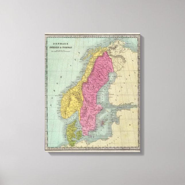 Denmark Sweden and Norway Canvas Print (Front)