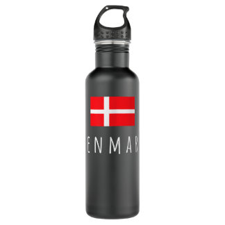 Denmark T-Shirt Danish Tee Flag Souvenir Gift Cope 710 Ml Water Bottle