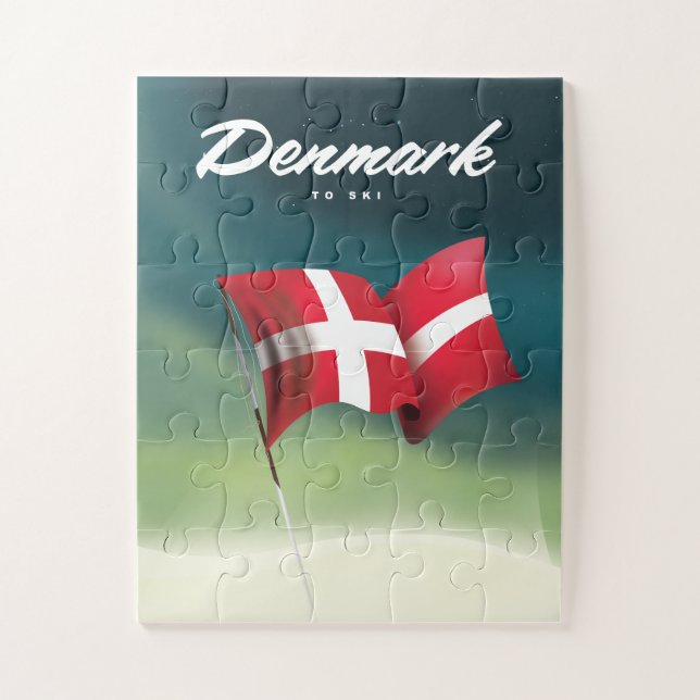 Denmark "To ski" Travel poster Jigsaw Puzzle (Vertical)
