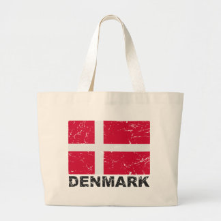 Denmark Vintage Flag Large Tote Bag