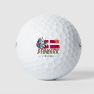Denmark vintage flag viking and ship souvenir golf balls