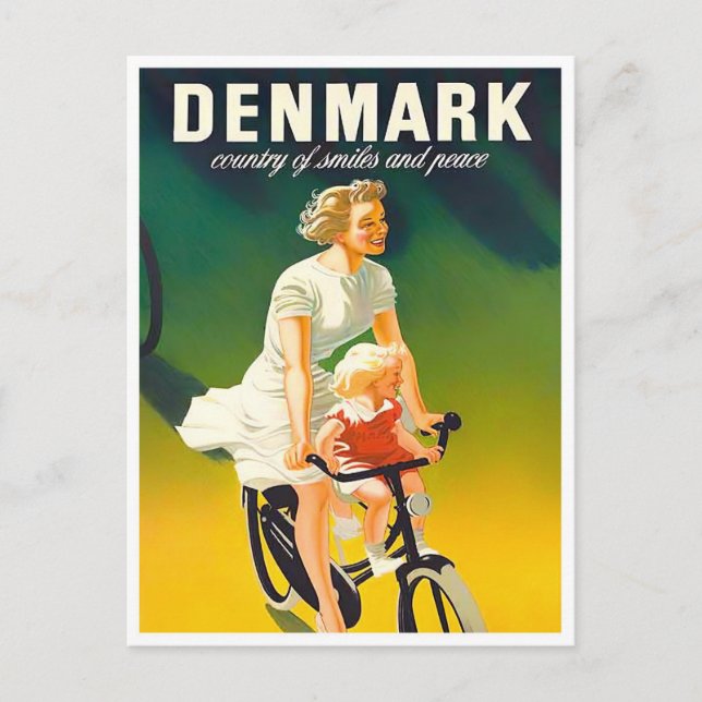 Denmark vintage travel Postcard (Front)