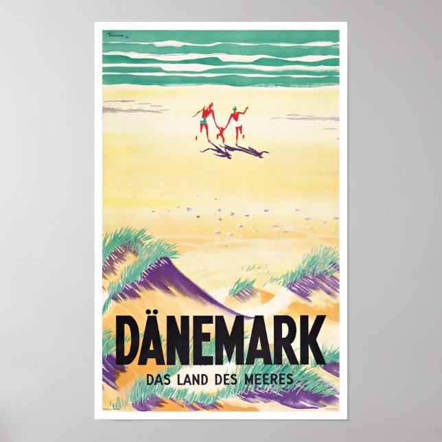 Denmark vintage travel Poster (Front)