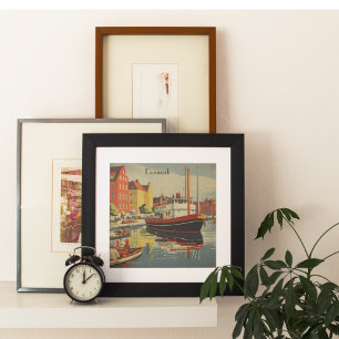 Denmark Vintage Travel Poster customizable