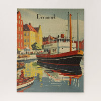Denmark Vintage Travel Poster customizable
