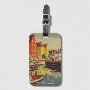 Denmark Vintage Travel Poster customizable Luggage Tag