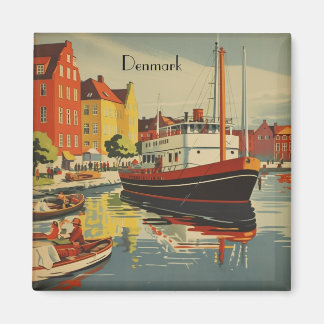 Denmark Vintage Travel Poster customizable Magnet