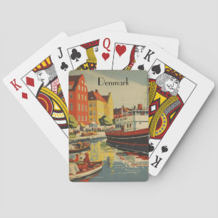 Denmark Vintage Travel Poster customizable Playing Cards