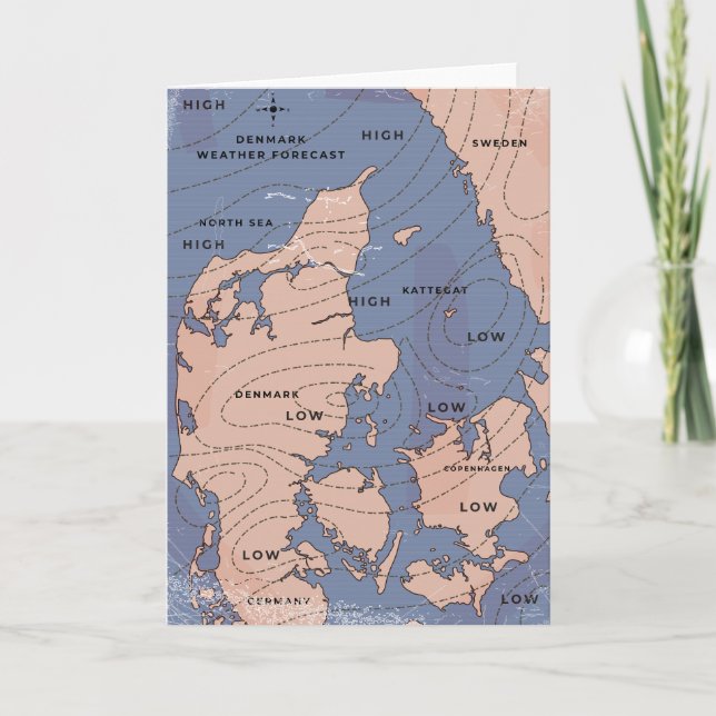 Denmark Vintage Weather forecast Invitation (Front)