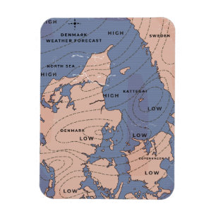 Denmark Vintage Weather forecast Magnet