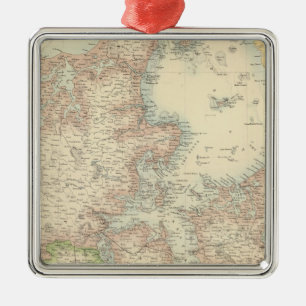 Denmark with Schleswig and Holstein Metal Ornament