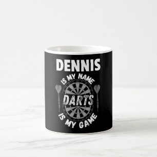 Dennis darts fan personalized name coffee mug