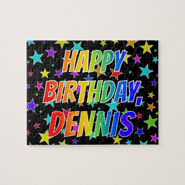 "DENNIS" First Name, Fun "HAPPY BIRTHDAY" Jigsaw Puzzle (Horizontal)