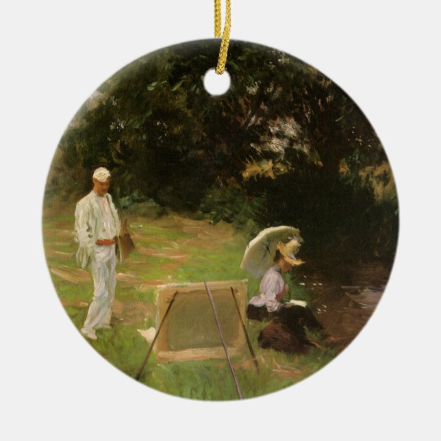 Dennis Miller Bunker Painting at Calcot by Sargent Ceramic Ornament (Front)
