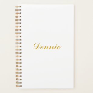 Dennis Typography Gold Script Personalized Gift Planner