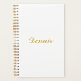 Dennis Typography Gold Script Personalized Gift Planner