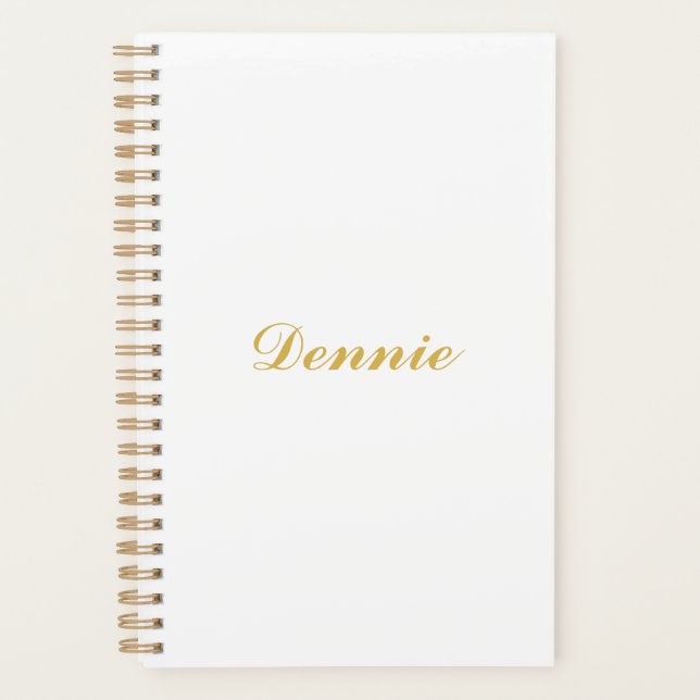 Dennis Typography Gold Script Personalized Gift Planner (Front)