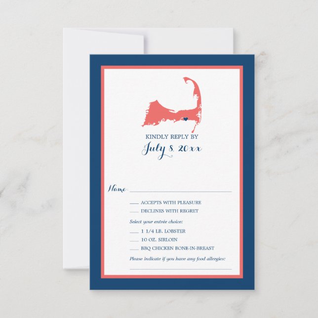 Dennisport Cape Cod | Wedding RSVP Card (Front)