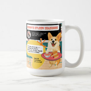 DENNY'S STUBBY SAUSAGES Corgi Art Muse Recipe  Coffee Mug