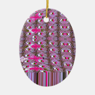 Dense and Intricate Abstract Pattern Art Print Ceramic Ornament