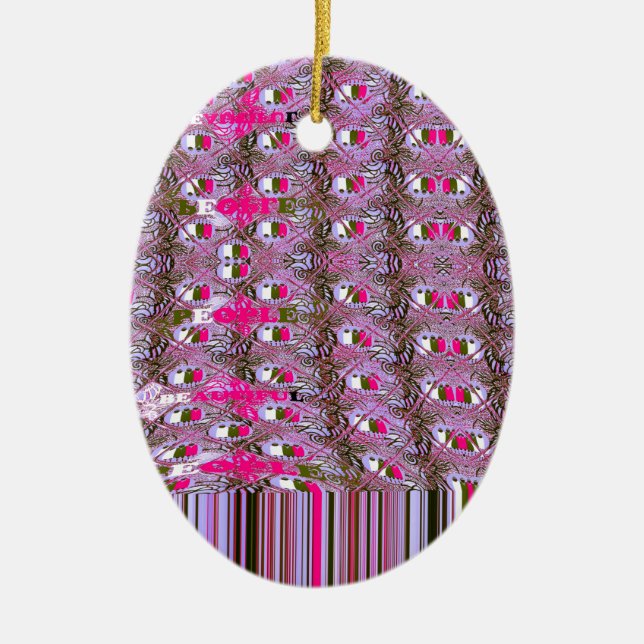 Dense and Intricate Abstract Pattern Art Print Ceramic Ornament (Front)