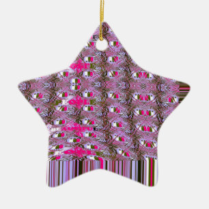 Dense and Intricate Abstract Pattern Art Print Ceramic Ornament