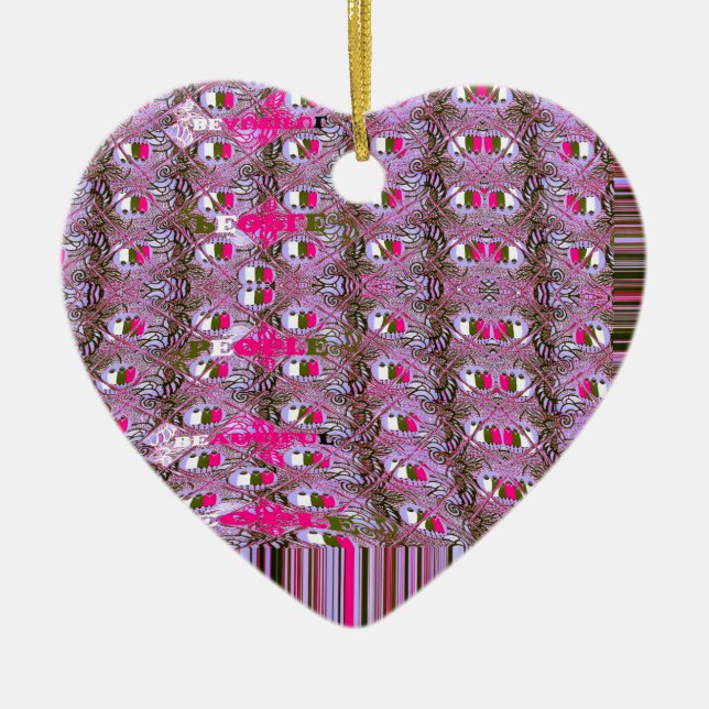 Dense and Intricate Abstract Pattern Art Print Ceramic Ornament (Front)