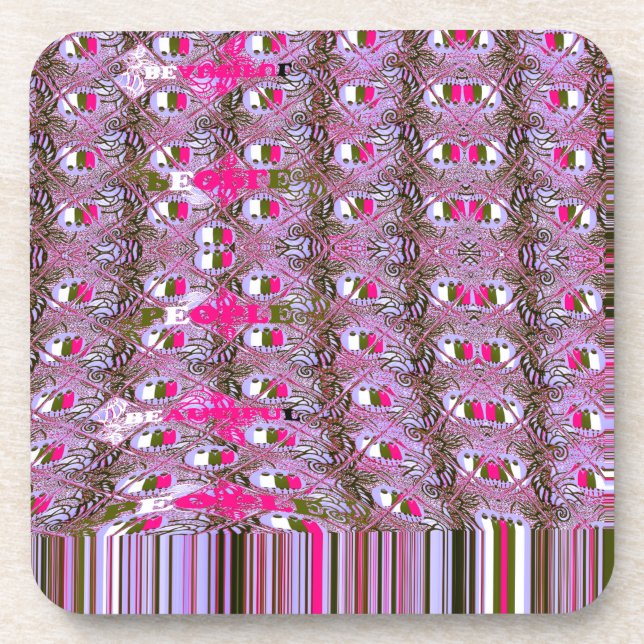 Dense and Intricate Abstract Pattern Art Print Coaster (Front)