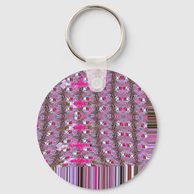 Dense and Intricate Abstract Pattern Art Print Keychain (Front)