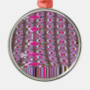 Dense and Intricate Abstract Pattern Art Print Metal Ornament