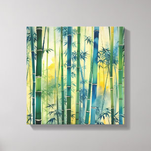 Dense Bamboo Forest at Sunset Canvas Print