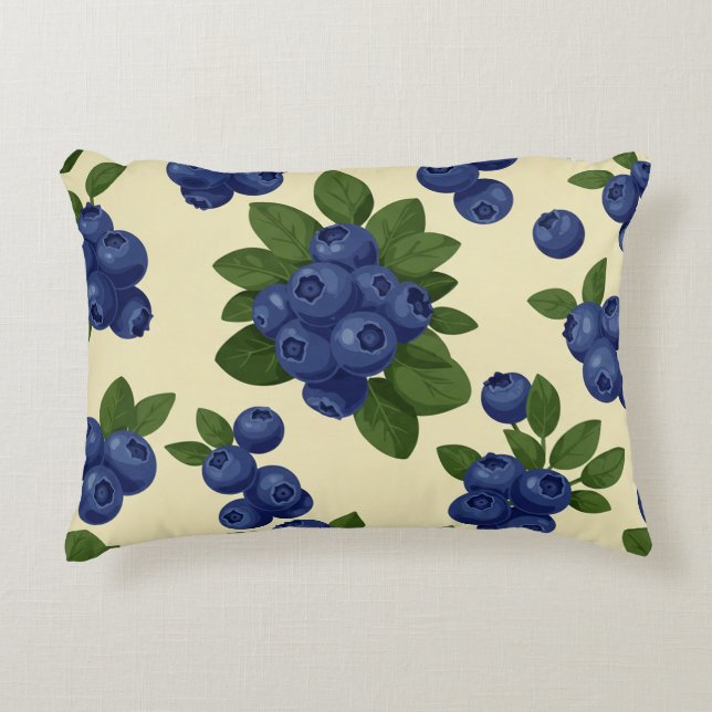 Dense Blueberry Seamless Pattern  Accent Pillow (Front)