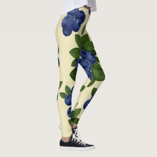 Dense Blueberry Seamless Pattern  Leggings
