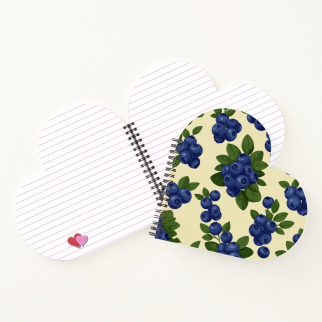 Dense Blueberry Seamless Pattern  Notebook (Inside)