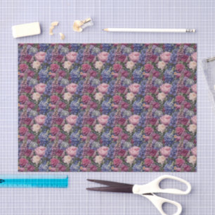 Dense English Garden Floral Arrangement Tissue Paper