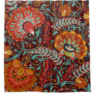 Dense floral ornamental hand draw fantasy flowers 