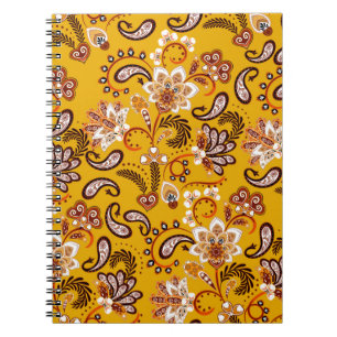Dense floral ornamental hand draw fantasy flowers notebook