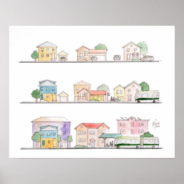 Densité du transport en commun - affiche d'impress (Devant)