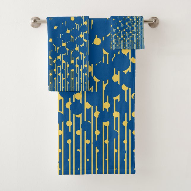 Density in Blue and Yellow - Towel Set (Insitu)