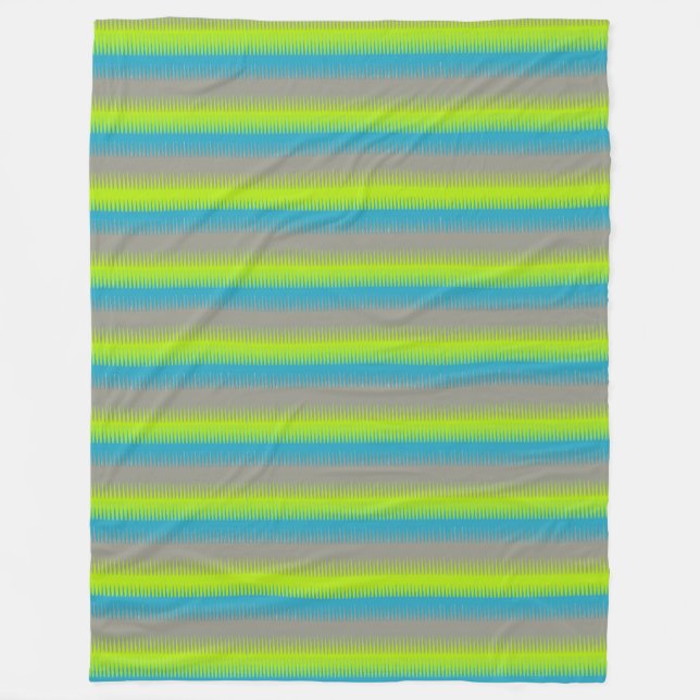 Dent de chien rayé vert, gris, couverture turquois (Devant)