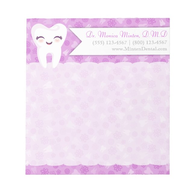 Dent mignonne - Bloc-notes personnalisé pourpre (Devant)
